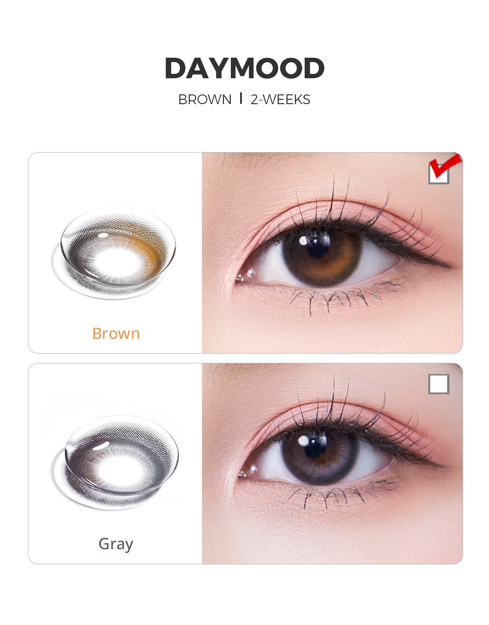 [2 Weeks/ブラウン] デイムード (1箱 2枚)