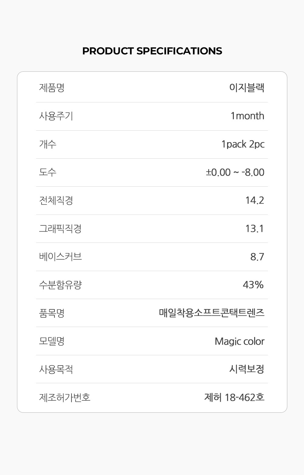 [2 Weeks/ブラック] イージー ブラック(1箱 2枚)