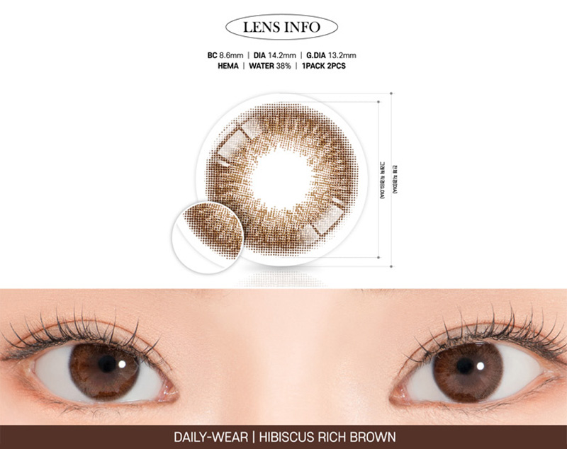 [1 Month/ブラウン] アイウィ ハイビスカス (1箱 2枚)