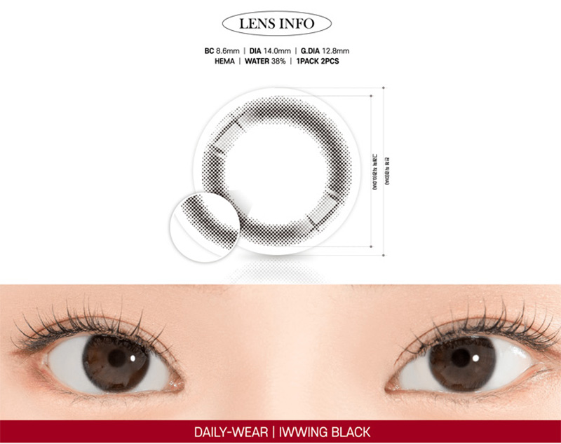 [1 Month/ブラック] アイウイング (1箱 2枚)