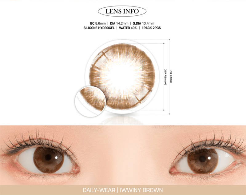 [1 Month/ブラウン] アイウィニー シリコン (1箱 2枚)