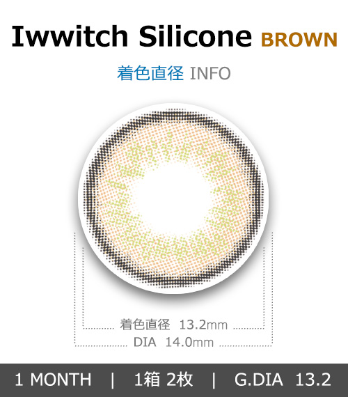 [1 Month/ブラウン] アイウィッチー シリコン (1箱 2枚)4