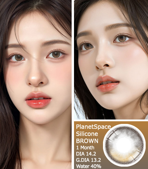 [1 Month/ブラウン] プラネット スペース シリコン (1箱 2枚)3