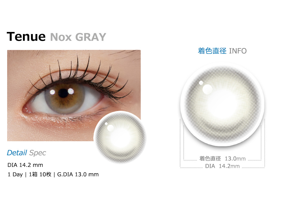 [1 Day/ブリサ グレー] テヌエ シリコン (1箱 10枚)