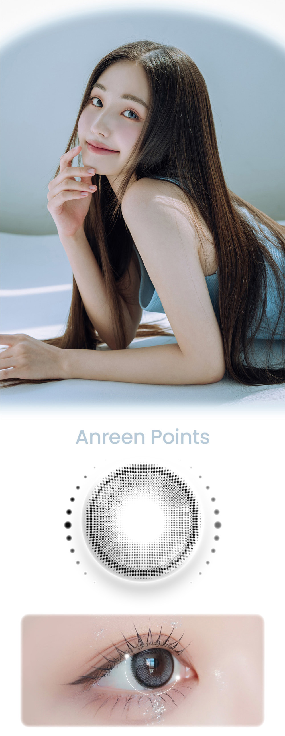 [1 Month/アッシュ グレー] アンリン シリーズ (1箱 2枚)