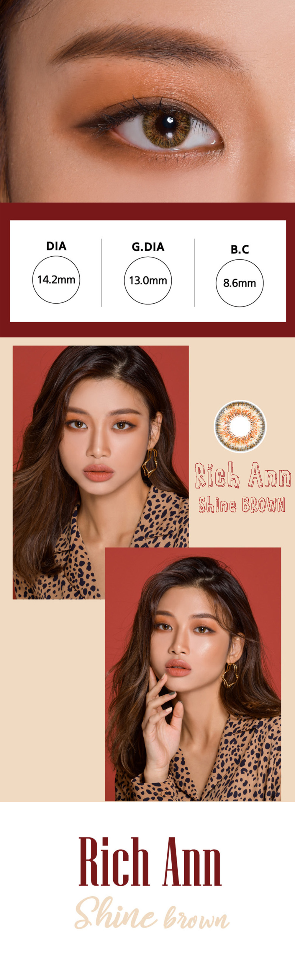 [1 Day/ブラウン] リッチアン シャイン ワンデー (1箱 6枚)