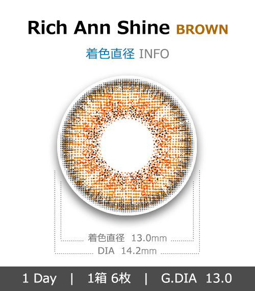 [1 Day/ブラウン] リッチアン シャイン ワンデー (1箱 6枚)4