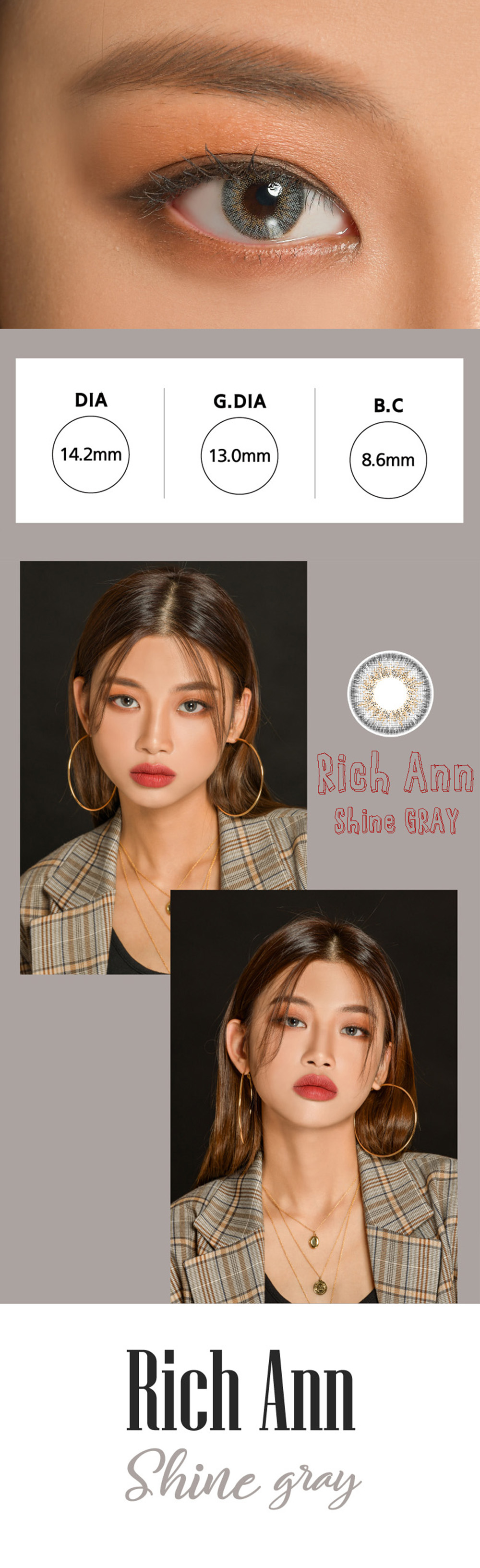 [1 Day/グレー] リッチアン シャイン ワンデー (1箱 6枚)