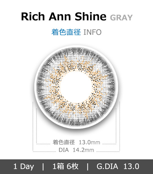 [1 Day/グレー] リッチアン シャイン ワンデー (1箱 6枚)4