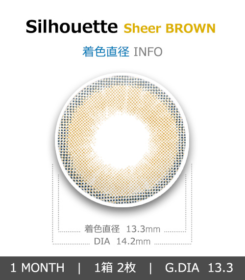 [1 Month/シアー ブラウン] シルエット2 (1箱 2枚)4