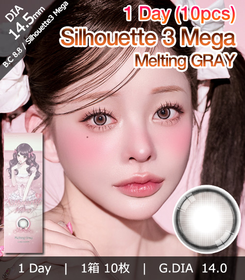 [1 Day/メルティング グレー] シルエット3 メガ (1箱 10枚)