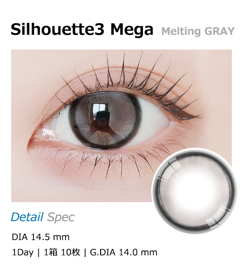 [1 Day/メルティング グレー] シルエット3 メガ (1箱 10枚)1