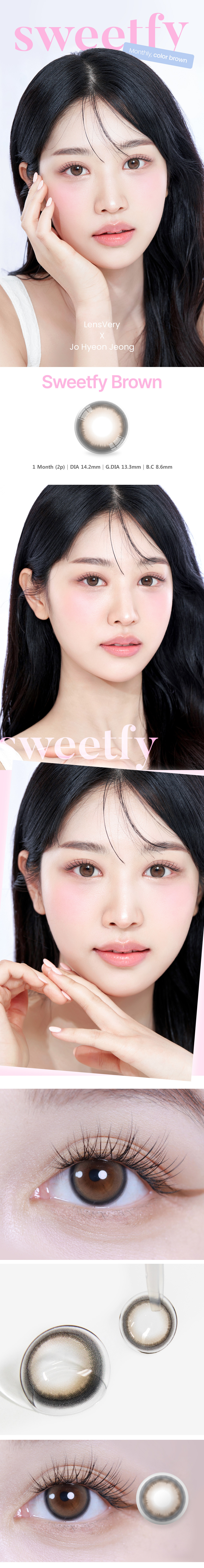 [1 Month/ブラウン] スウィートフィー (1箱 2枚)